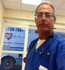 Dr. Barry hard at work inside the ER on Christmas Day 2015.