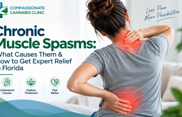 Chronic muscle spasms with neck and lower back pain, featuring Compassionate Cannabis Clinic in Florida