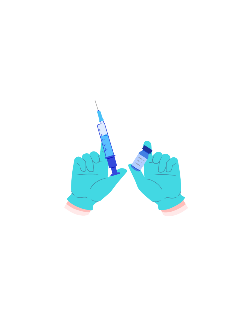 Medical injection illustration representing treatment options for AIDS Symptoms and Marijuana and Cannabis Treatment for AIDS.