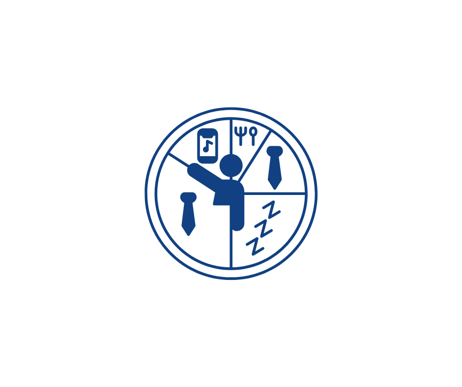 Icon representing healthy habits including sleep, diet, and stress management for seizure care.