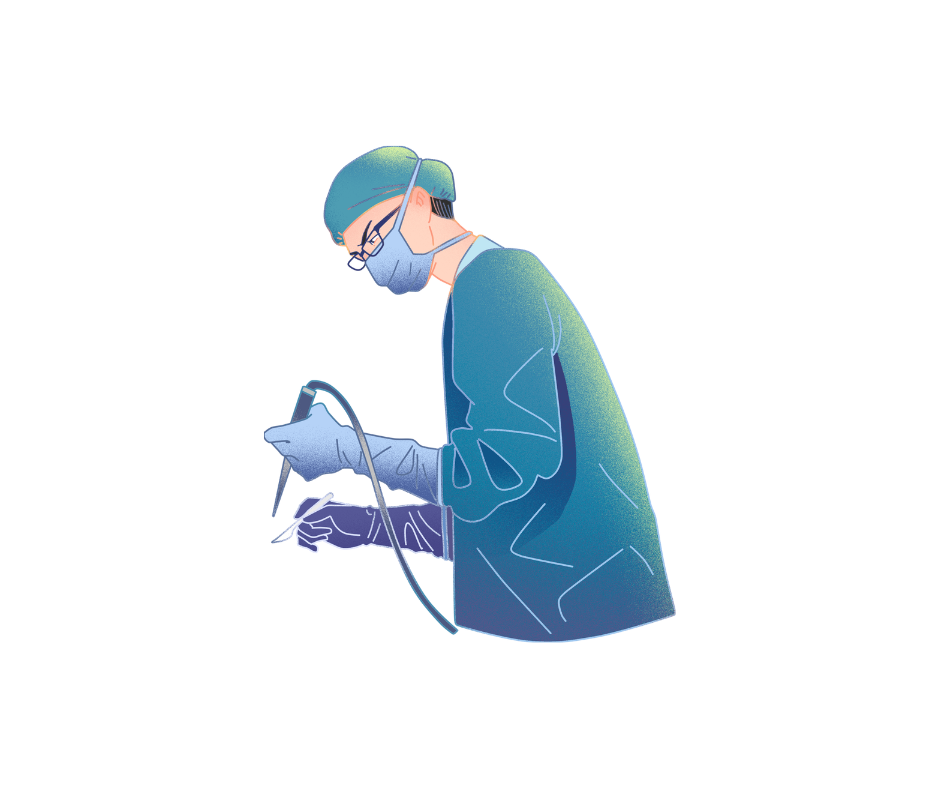 Medical professional performing brain surgery for advanced epilepsy management when medications are ineffective.