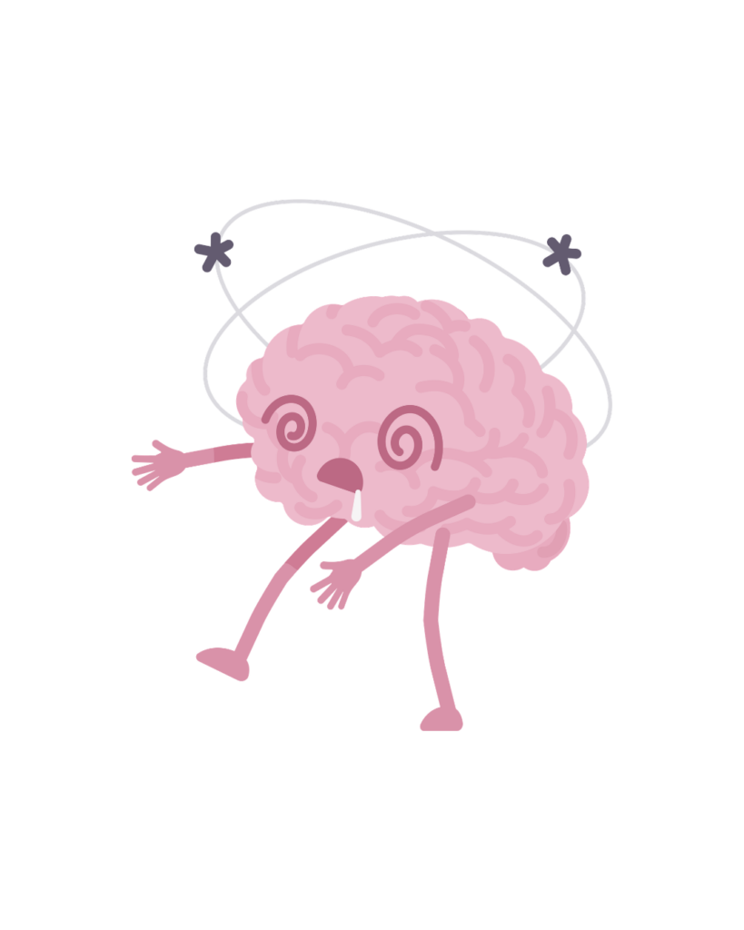Illustration showing how seizures happen in the brain with symptoms and different seizure types explained.