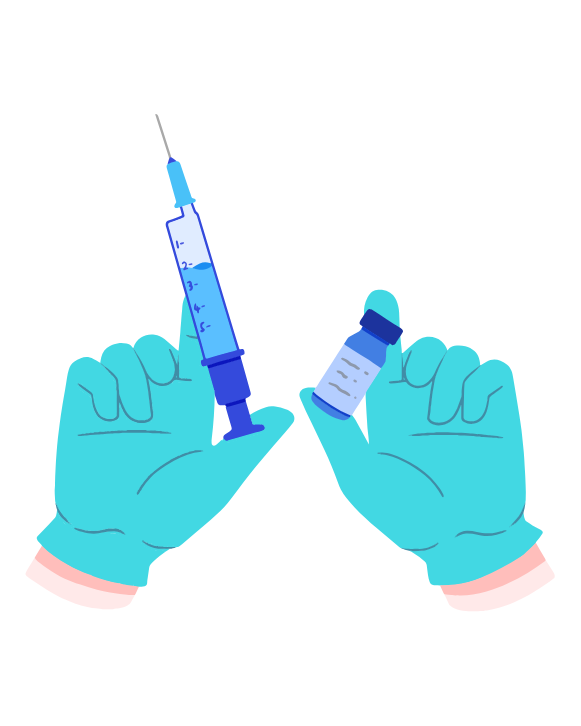 Medical injection illustration representing treatment options for AIDS Symptoms and Marijuana and Cannabis Treatment for AIDS.