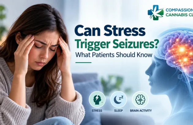 Medical illustration showing stress and brain activity related to seizures